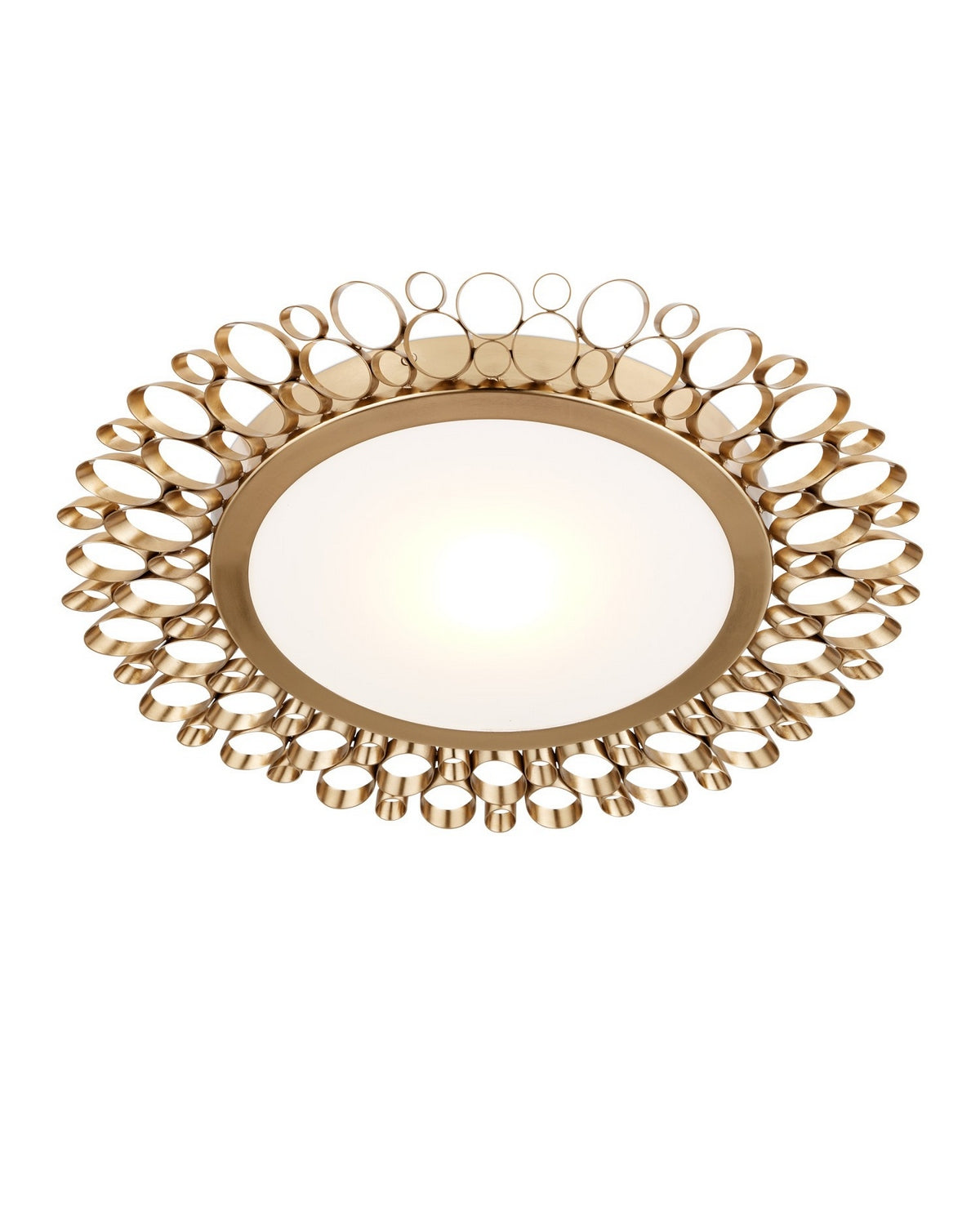 Currey and Company 9999-0082 Antares Plafonnier en laiton antique/blanc