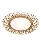 Currey and Company 9999-0082 Antares Plafonnier en laiton antique/blanc