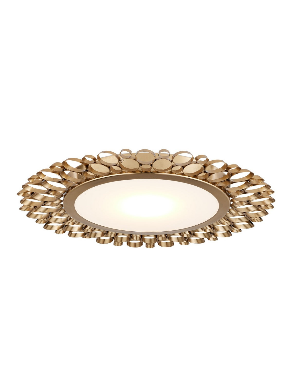 Currey and Company 9999-0082 Antares Plafonnier en laiton antique/blanc