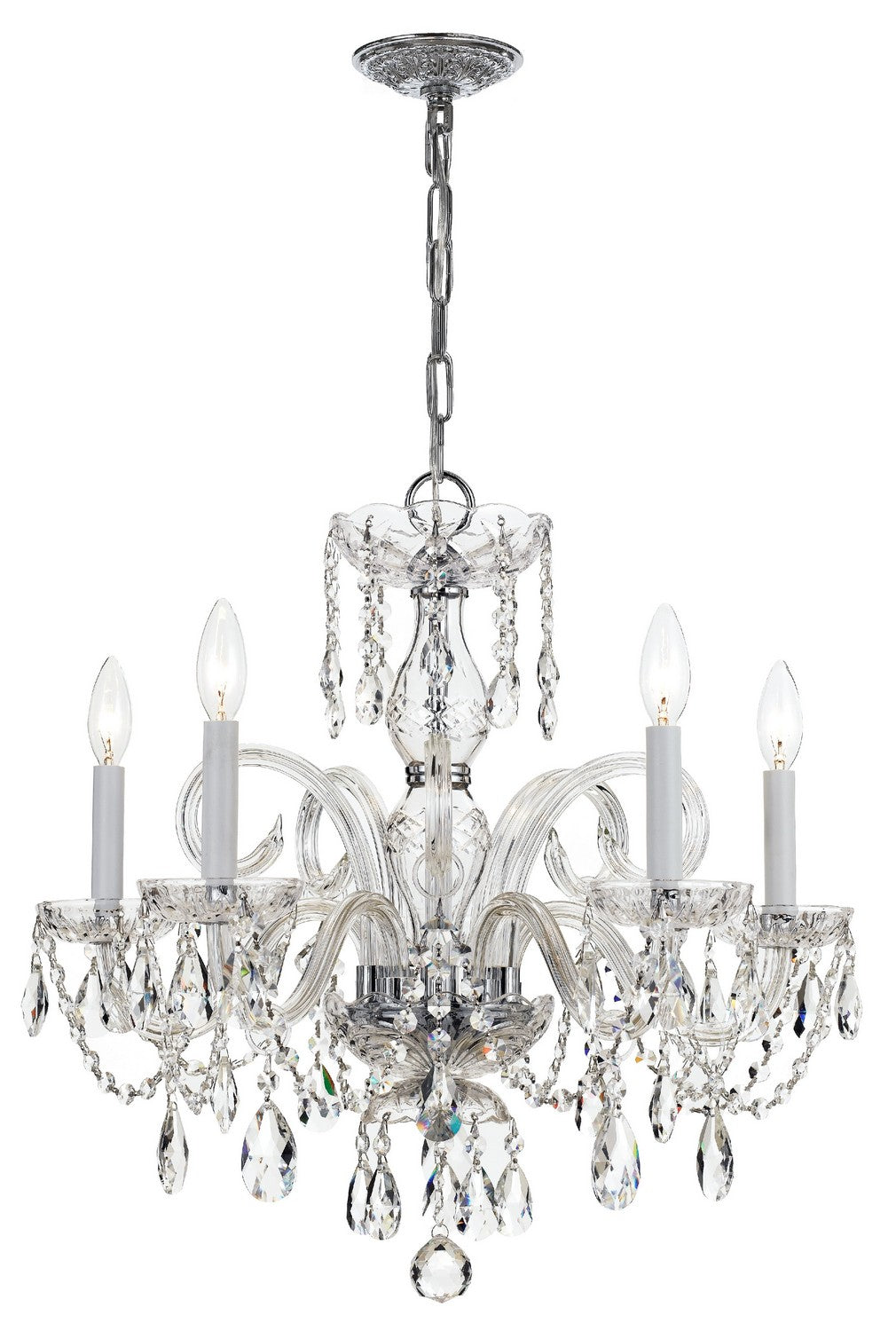 Crystorama - 1005-CH-CL-MWP - Cinq lumières Suspendu - Cristal traditionnel - Chrome poli