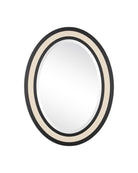 Miroir en raphia Deanna de Currey and Company, référence 1000-0189, coloris ivoire/noir