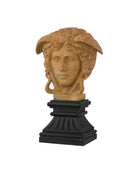 Tête Hypnos de Currey and Company 1200-1103 sur socle en métal, coloris corail clair/noir