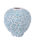 Vase Daisy Currey and Company 1200-1113, bleu clair et blanc