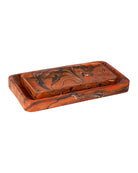 Currey and Company 1200-1115 Divine Tray Set of 2 in Marbleized Orange & White