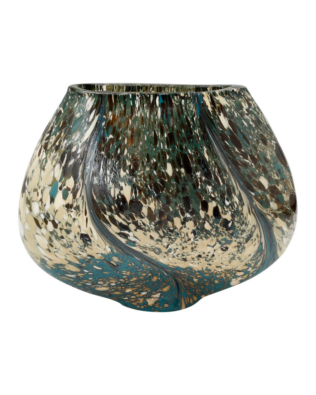 Vase Irida 1200-1119 de Currey and Company, coloris noir/beige/vert