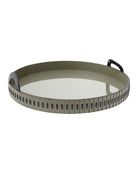 Plateau rond Currey and Company 1200-1146 Cuoio vert/noir