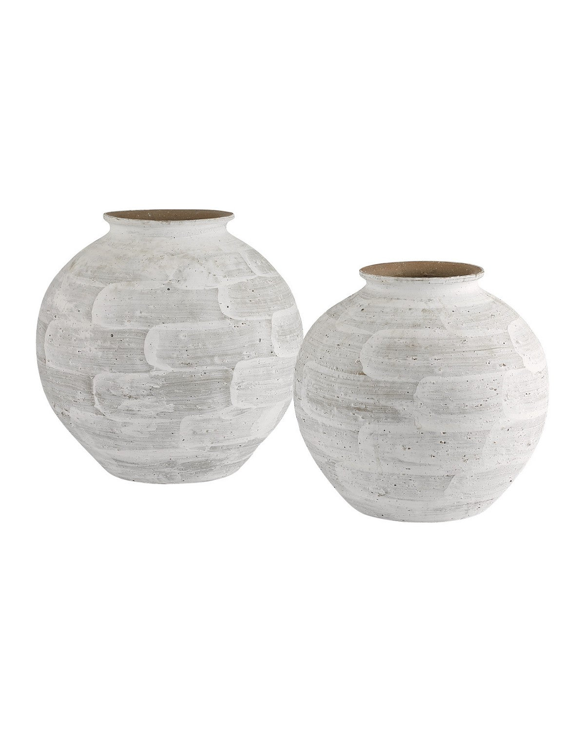 Ensemble de 2 vases Tussock blancs Currey and Company 1200-1158