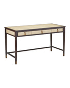 Currey and Company 3000-0344 Evie Writing Desk in Ivory/Dark Walnut/Brass