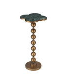 Currey and Company 4000-0259 Quatrefoil Accent Table in Green/Brass
