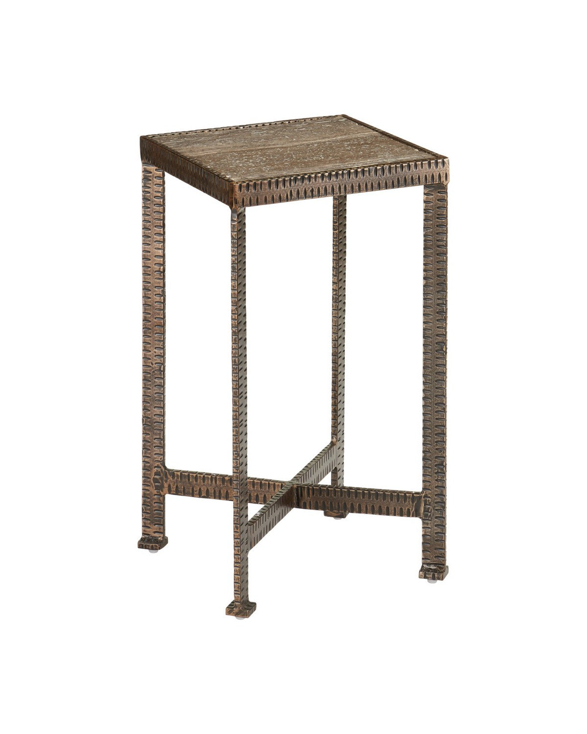 Table d'appoint Currey and Company 4000-0274 Ampleur en bronze rustique/naturel