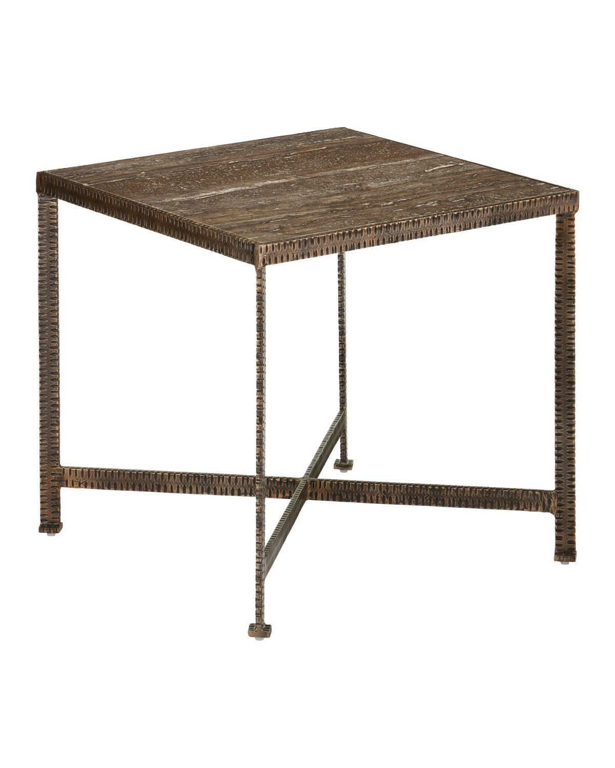 Table d'appoint Currey and Company 4000-0275 Ampleur en bronze rustique/naturel