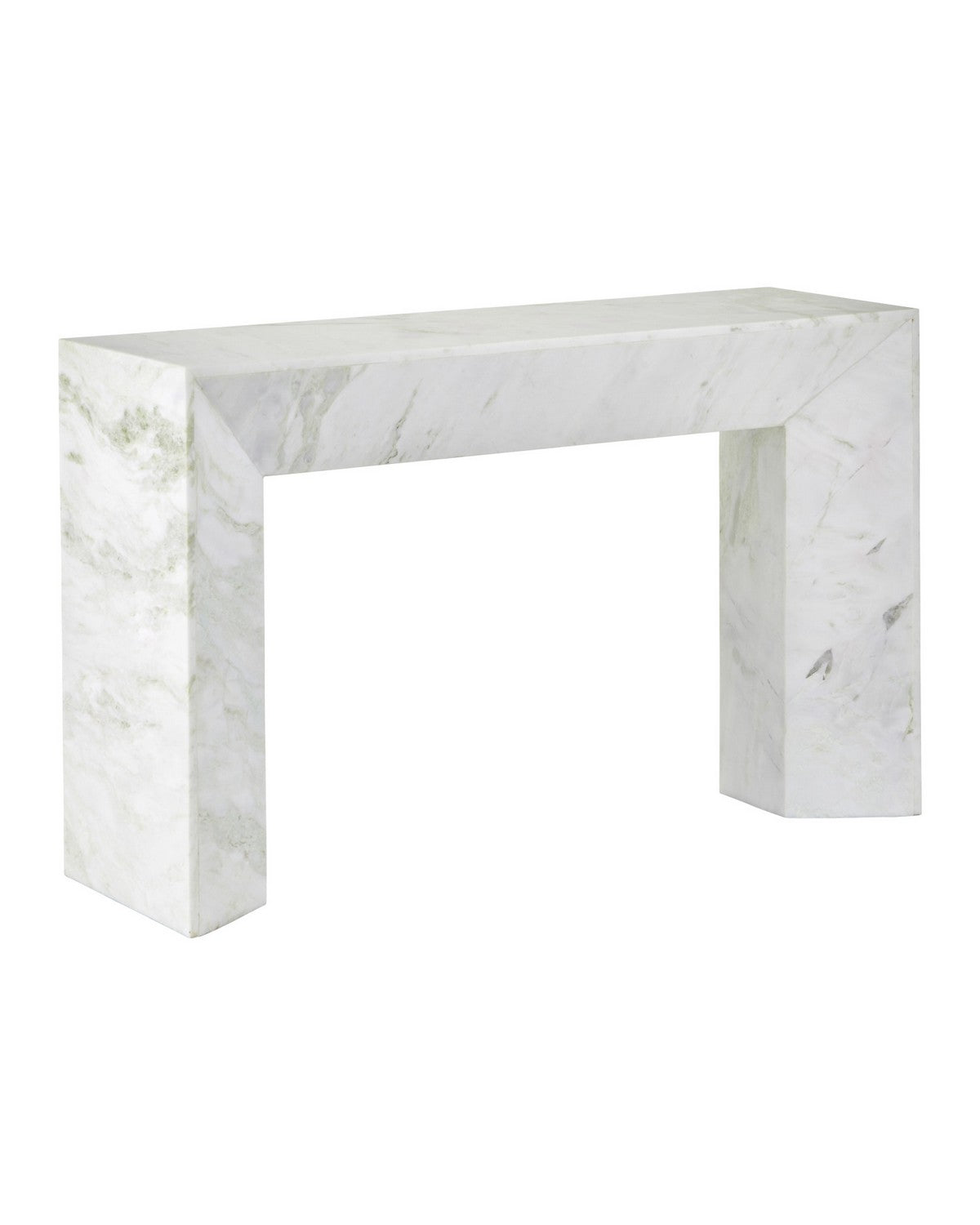 Console de cheminée Currey and Company 4000-0278 en blanc naturel/vert