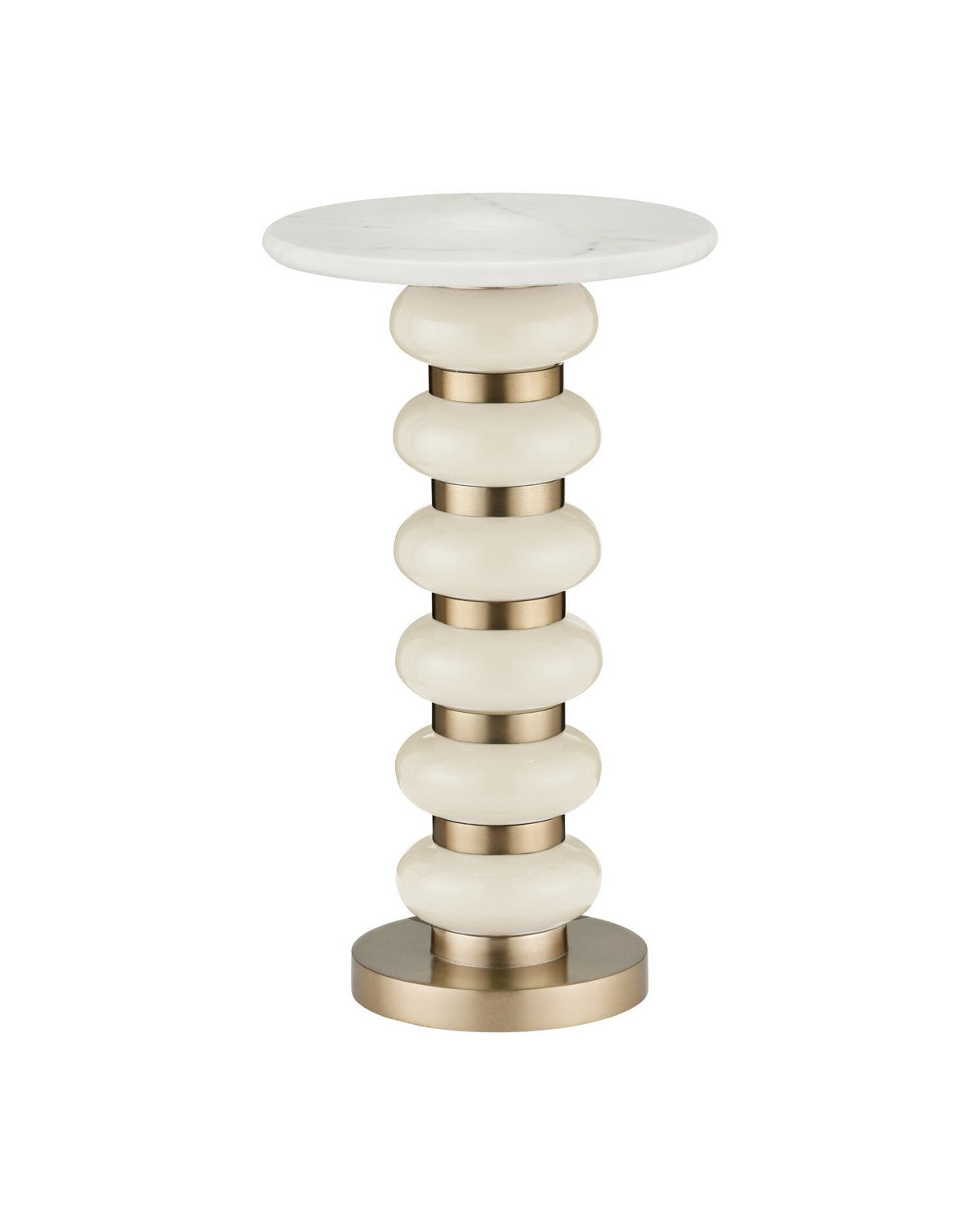Table d'appoint Lambent de Currey and Company 4000-0282, coloris pêche/laiton brossé/naturel