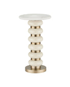 Table d'appoint Lambent de Currey and Company 4000-0282, coloris pêche/laiton brossé/naturel