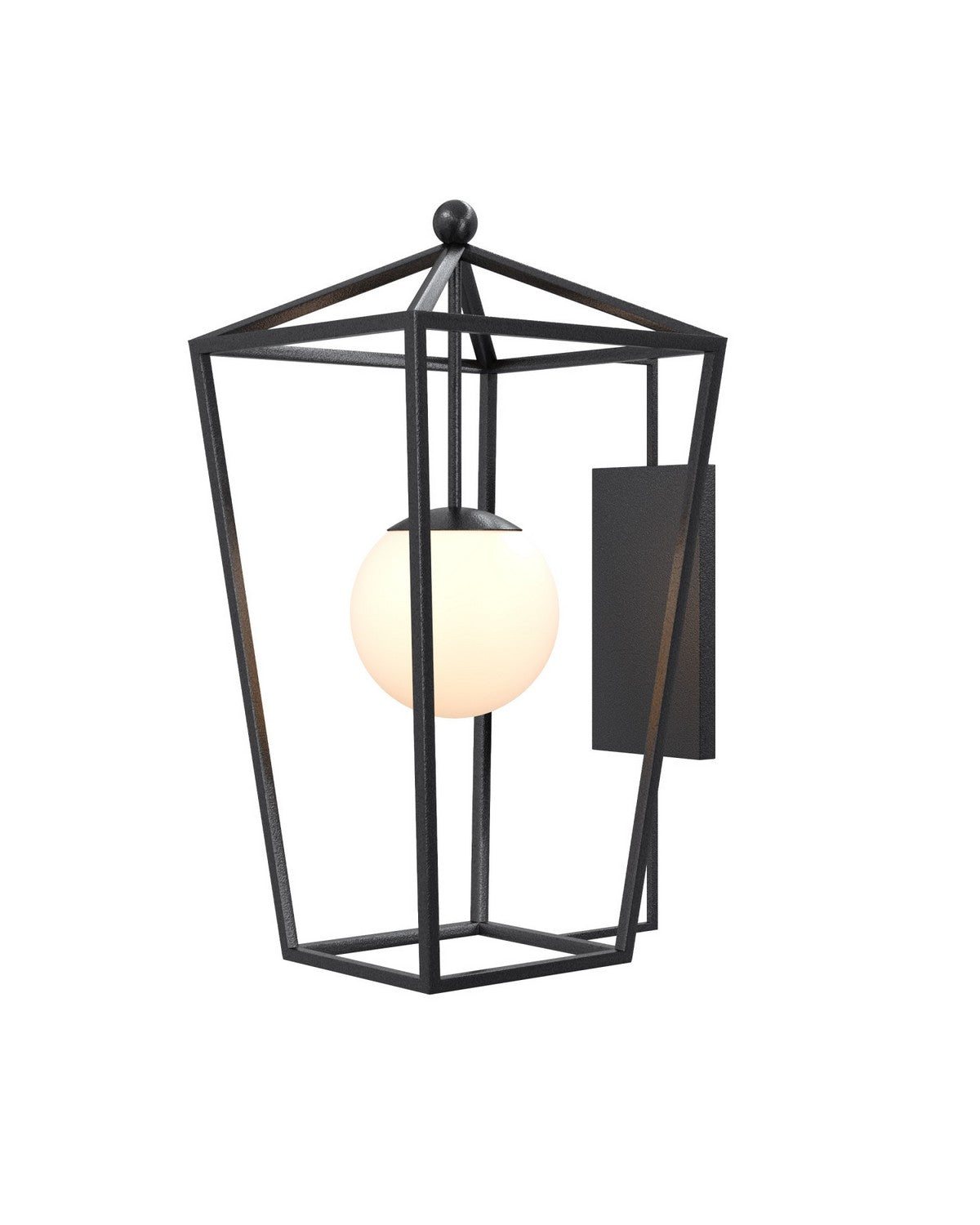 Currey and Company 5500-0061 Denison Outdoor Wall Sconce in Midnight/Frosted White