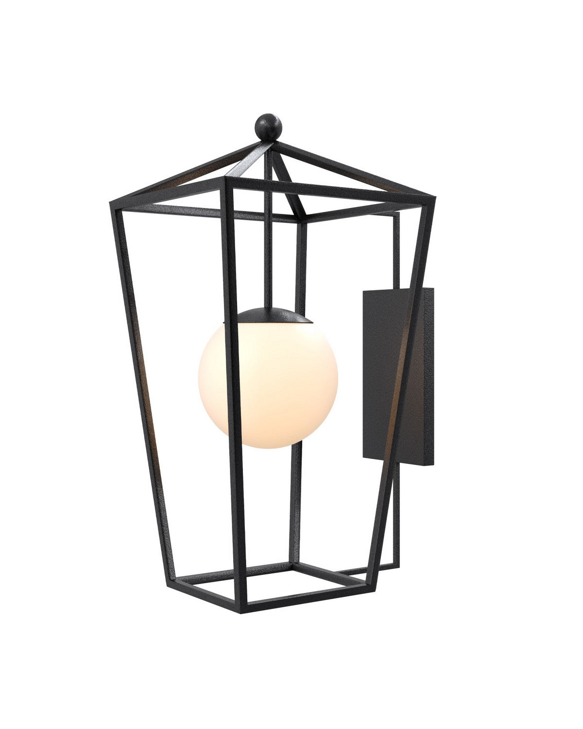 Currey and Company 5500-0062 Denison Outdoor Wall Sconce in Midnight/Frosted White