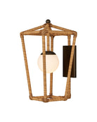 Currey and Company 5500-0063 Denison Outdoor Wall Sconce in Natural/Midnight/Frosted White