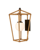 Currey and Company 5500-0064 Denison Outdoor Wall Sconce in Natural/Midnight/Frosted White