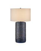 Currey and Company 6000-1079 Lunares Lampe de table en bleu foncé réactif