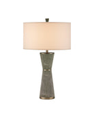 Currey and Company 6000-1084 Galuchat Lampe de table en similicuir galuchat vert/laiton