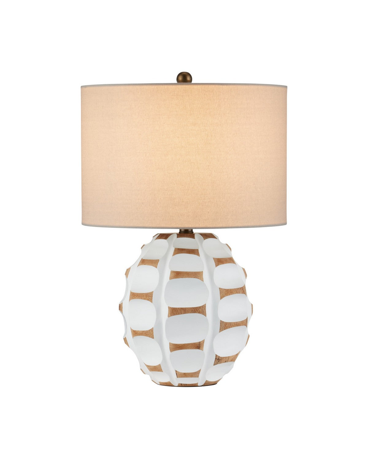 Noix de bétel Currey and Company 6000-1089 Lampe de table en blanc