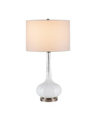 Currey and Company 6000-1120 Blanche Lampe de table en nickel blanc laiteux/noir brossé