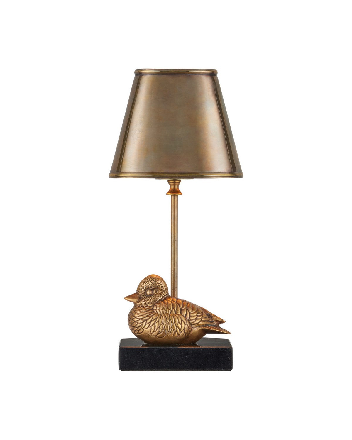 Currey and Company 6700-0038 Téléviseur sans fil mobile Lampe de table en laiton vieilli/noir