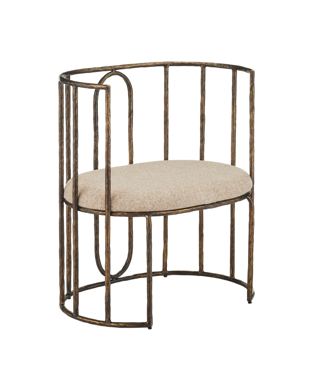 Chaise Euclid de Currey and Company 7000-1282 en bronze antique