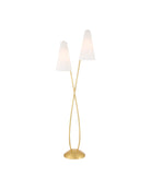 Lampadaire Pas de Deux Currey and Company 8000-0183 en feuille d'or contemporaine