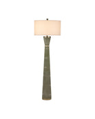 Lampe sur pied en forme de sablier Galuchat 8000-0187 de Currey and Company, en similicuir galuchat vert et laiton