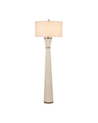 Lampe sur pied en forme de sablier Galuchat 8000-0188 de Currey and Company, en similicuir galuchat ivoire et laiton