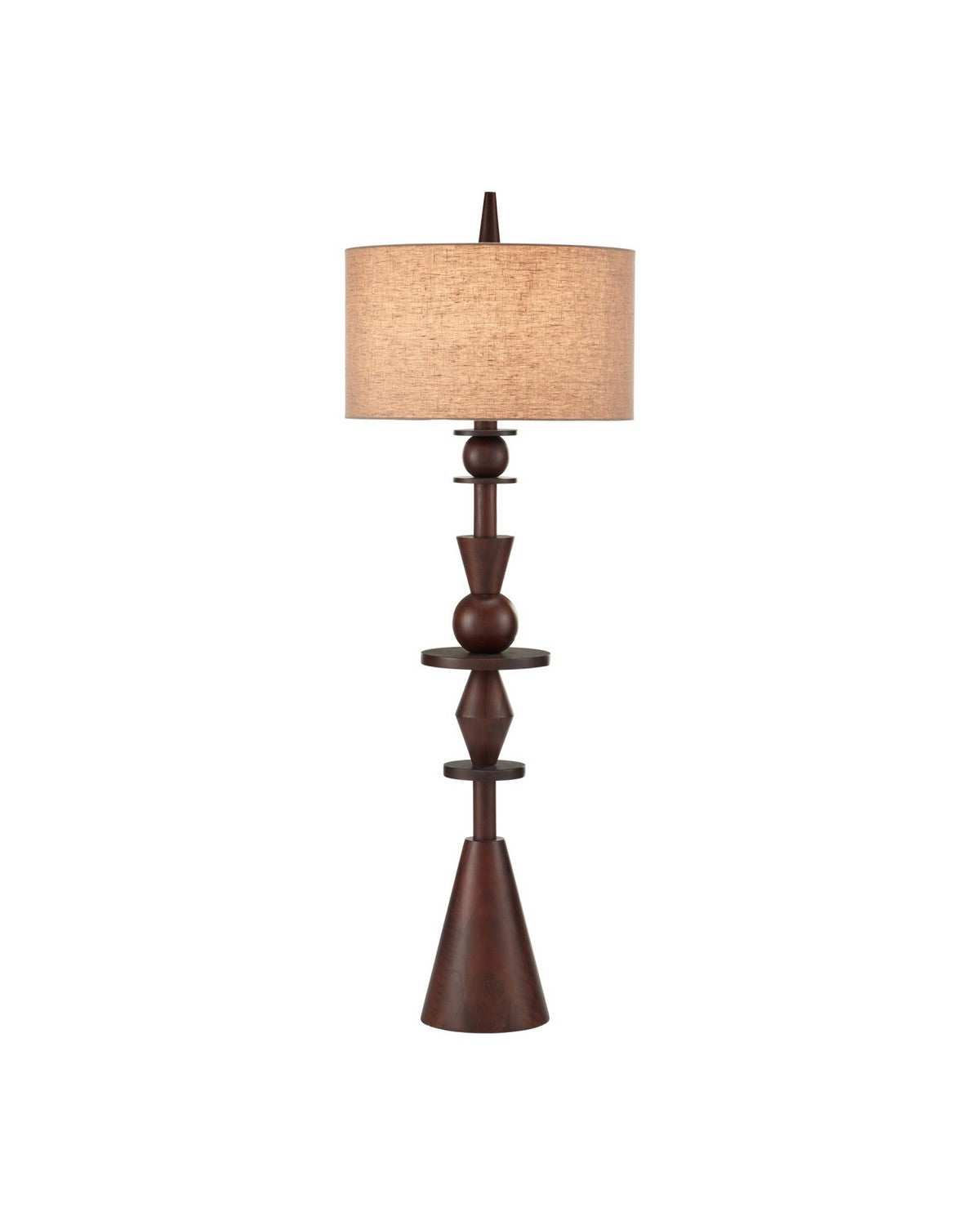 Currey and Company 8000-0192 Cipher Floor Lamp in Walnut Brown