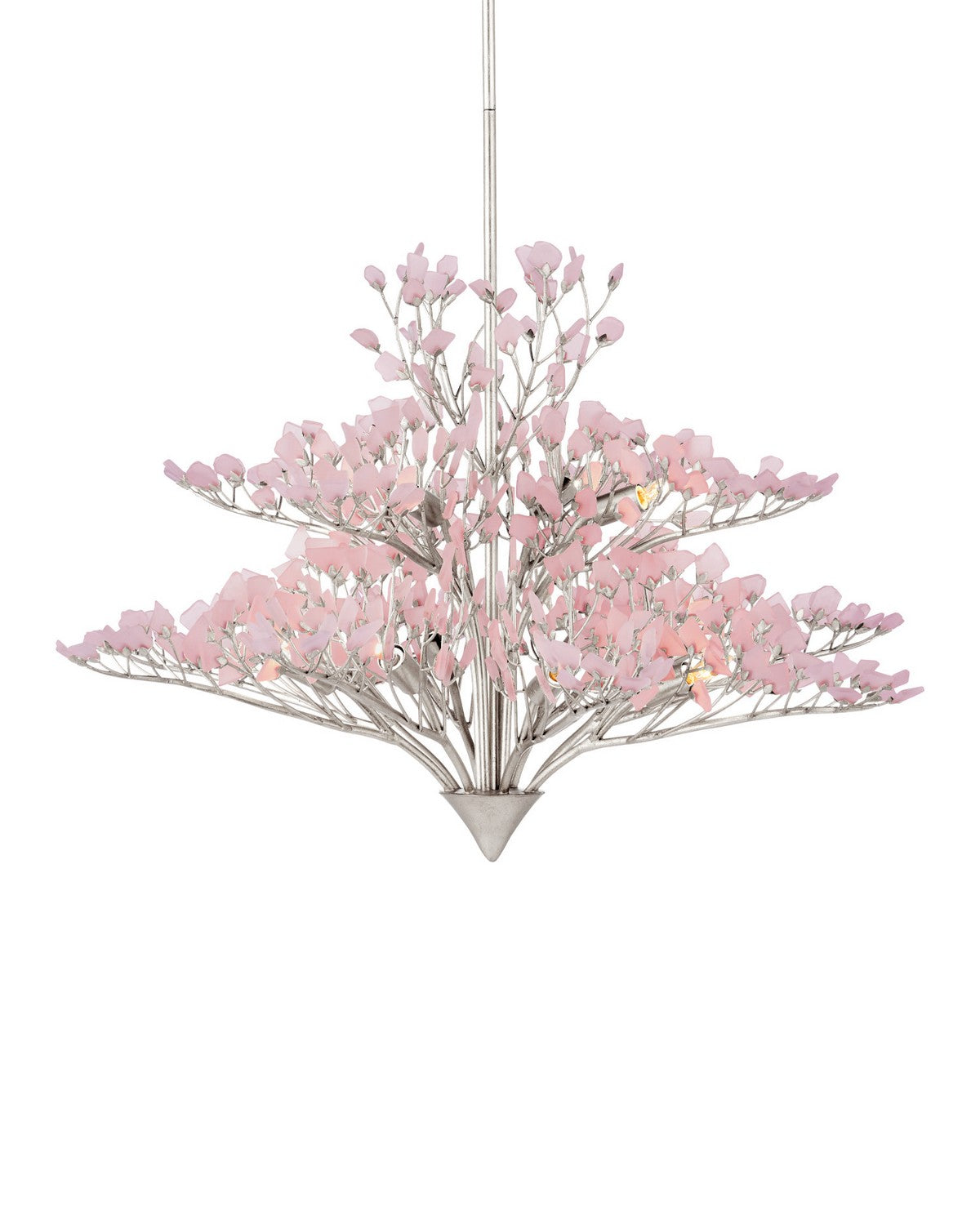 Currey and Company 9000-1427 Fiorella Suspendu en rose/feuille d'argent contemporaine