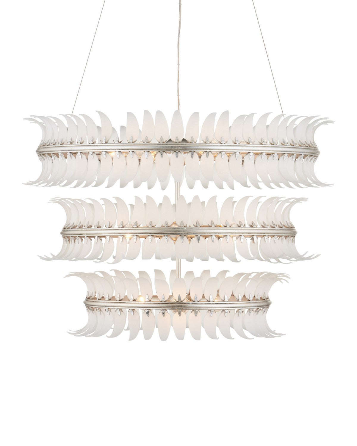 Currey et Compagnie 9000-1431 Capheira Suspendu en feuille d'argent givrée/contemporaine/argent contemporain
