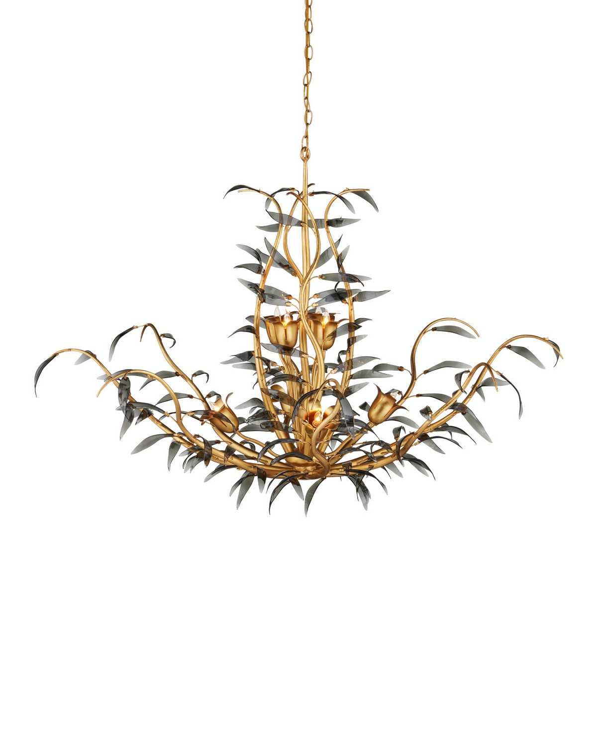 Currey et Compagnie 9000-1437 Odile Suspendu en noir/feuille d'or contemporaine/or contemporain
