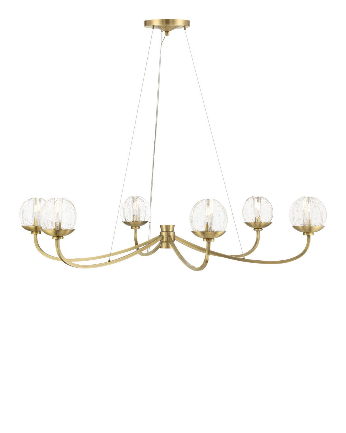 Currey and Company 9000-1472 Wexler Suspendu en laiton antique poli/transparent