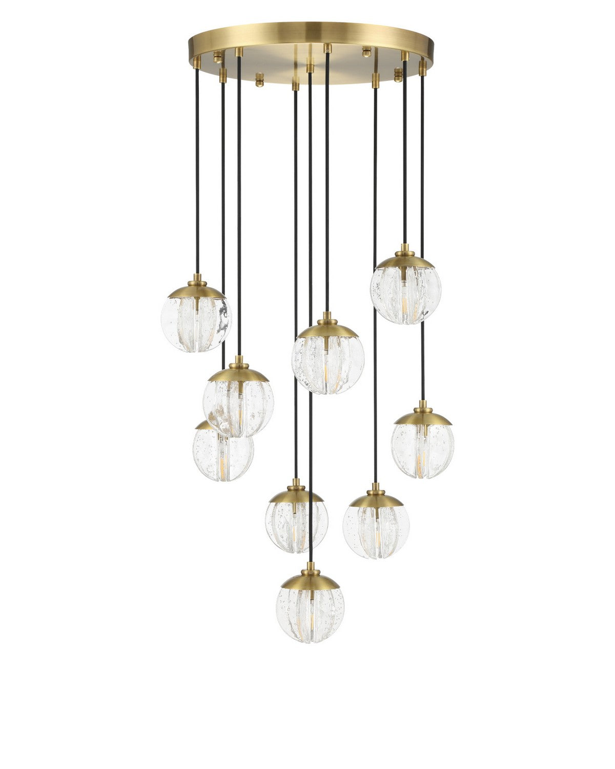Currey and Company 9000-1473 Wexler Suspendu en laiton antique poli/transparent