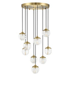 Currey and Company 9000-1473 Wexler Suspendu en laiton antique poli/transparent