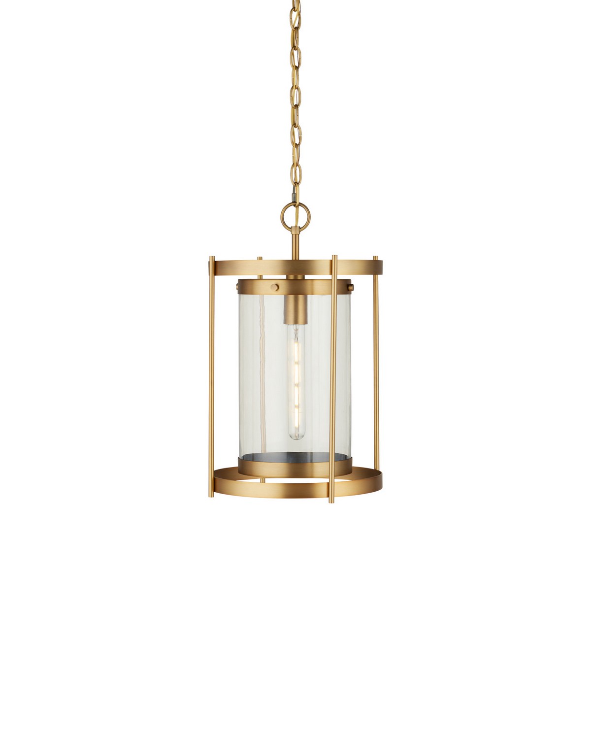Currey and Company 9000-1493 Pippin Suspension en laiton antique/transparent