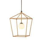 Lanterne d'extérieur Currey and Company 9500-0029 Denison, finition naturelle/bronze/blanc dépoli