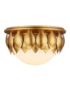 Currey and Company 9999-0091 Paestum Flush Mount in Antique Gold Leaf/Antique Gold/Sugar White