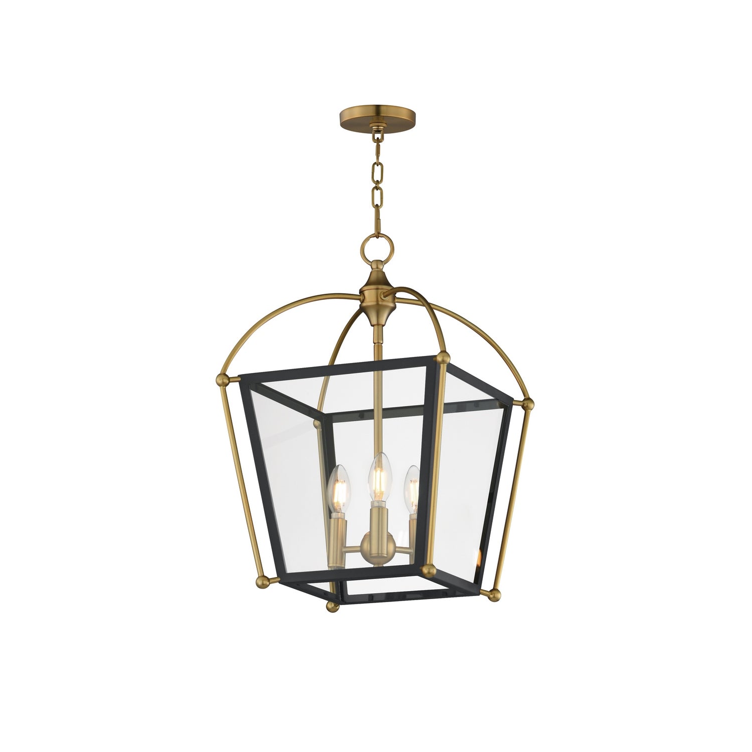 Éclairage Maxim 22522BKNAB Foyer McCadden Suspension en noir/naturel Laiton vieilli