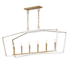 Éclairage Maxim 28616WTNAB Melrose Linéaire Suspension en blanc/naturel Laiton vieilli