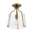 Éclairage Maxim 5681CLNAB Bellmore Semi Plafonnier en naturel Laiton vieilli