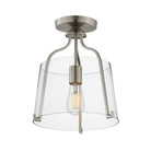 Éclairage Maxim 5681CLSN Bellmore Semi Plafonnier en nickel satiné