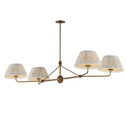 Luminaire à quatre lampes Maxim Lighting 18414BWWBR Dunbridge Suspendu en laiton vieilli