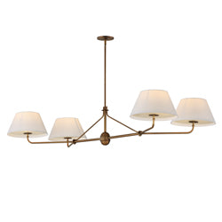 Luminaire Maxim Lighting 18414OFWBR Dunbridge à quatre lampes Suspendu en laiton vieilli