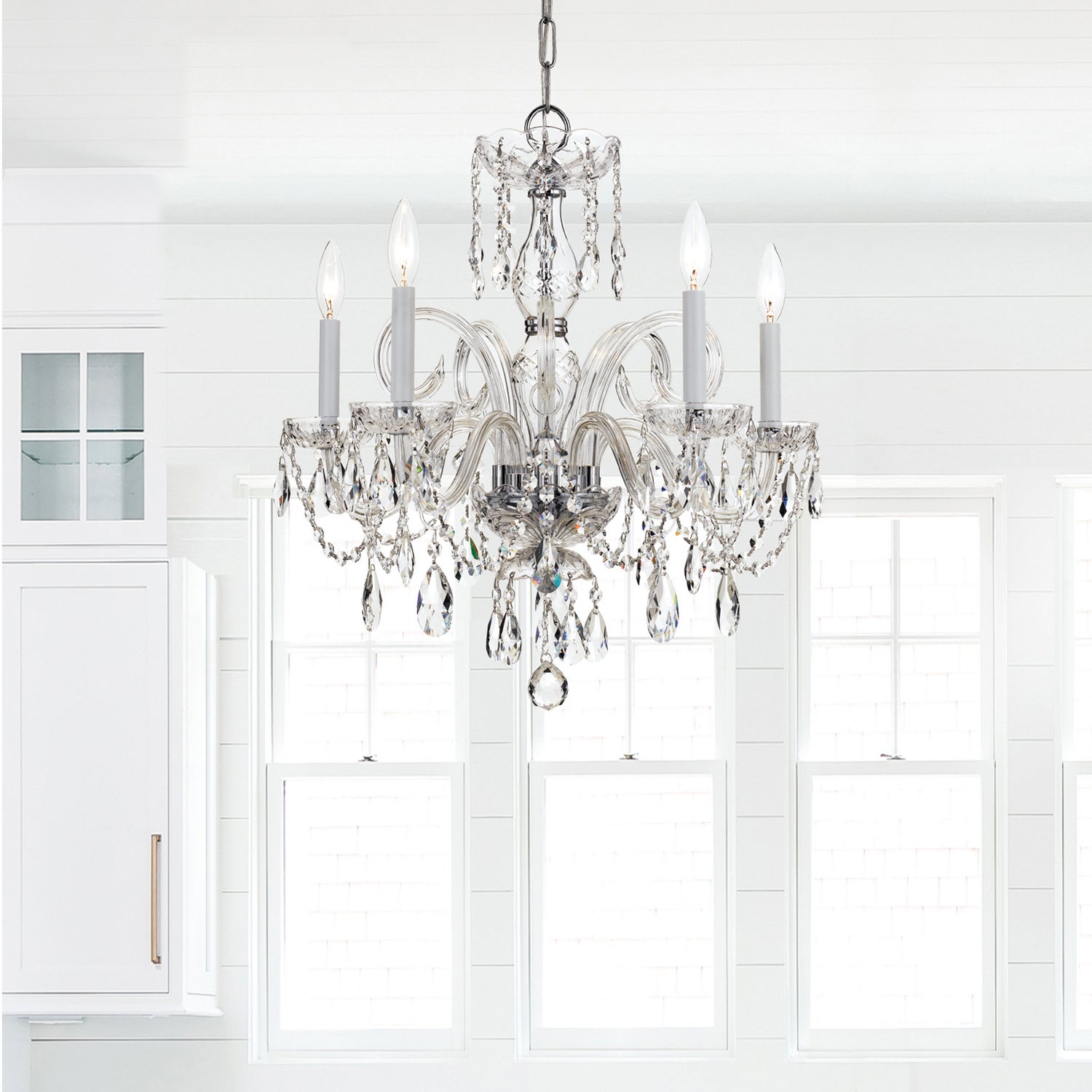 Crystorama - 1005-CH-CL-S - Cinq lumières Suspendu - Cristal traditionnel - Chrome poli
