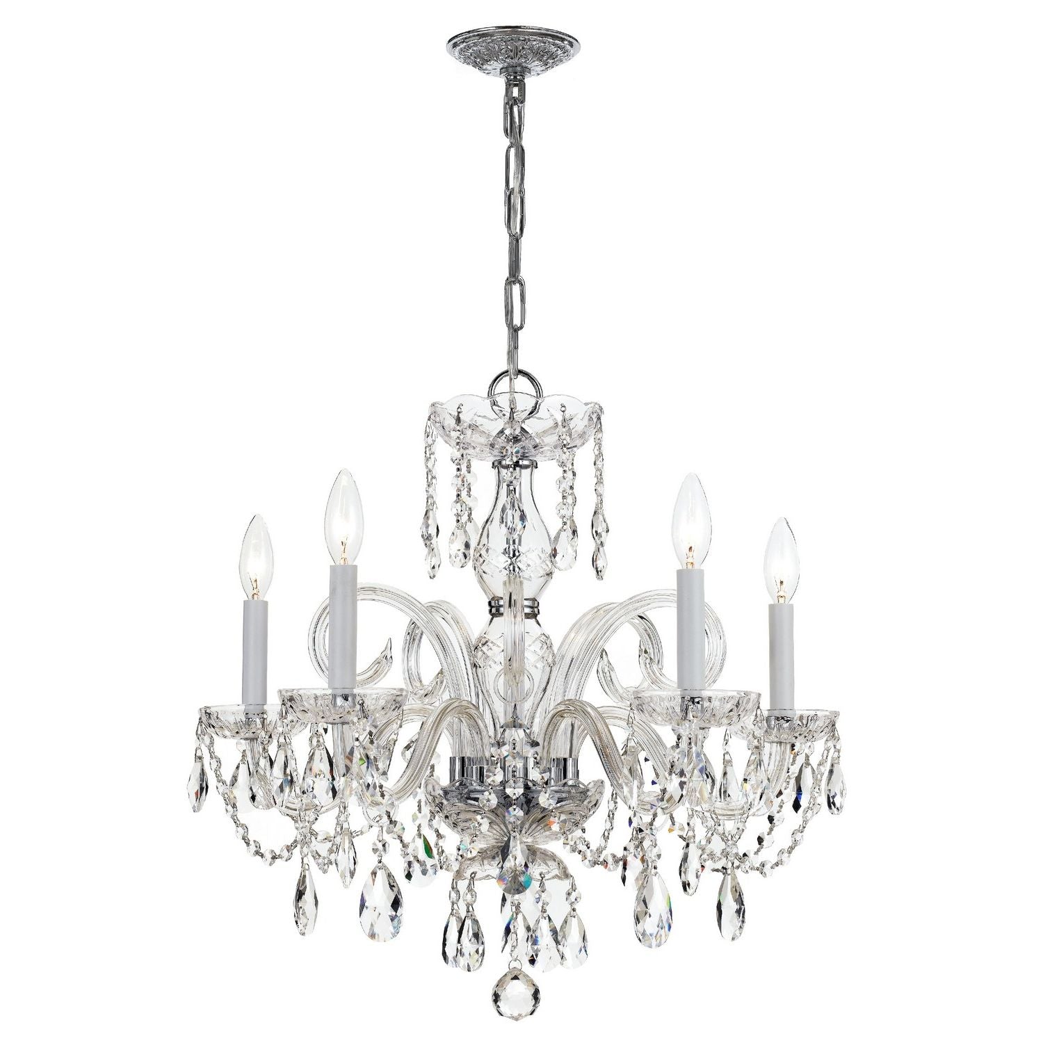 Crystorama - 1005-CH-CL-SAQ - Five Light Chandelier - Traditional Crystal - Polished Chrome