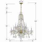 Crystorama - 1112-PB-CL-S - 12 Lumières Suspendu - Cristal traditionnel - Laiton poli